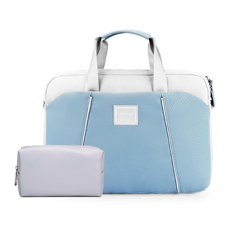 Computer Handheld Messenger Bag for Apple Macbook / Huawei / Xiaomi / Basne - Ladder Hand Gray + Gray Pu Power Package