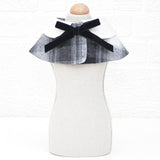Dog Shawl Small Cloak Pet Bow Ttie Saliva Towel Pet Accessories - Size S - Navy Blue Grid - Extra Image