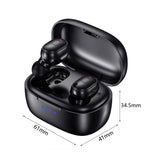 Waterproof Mini Touch-control Bluetooth Earphones with Noise Cancelling - Blue - Top-Down View