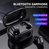 Waterproof Mini Touch-control Bluetooth Earphones with Noise Cancelling - Blue - 45-Degree Angle