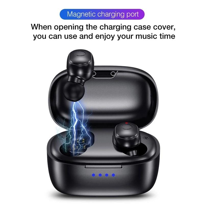Waterproof Mini Touch-control Bluetooth Earphones with Noise Cancelling - Blue