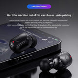 Waterproof Mini Touch-control Bluetooth Earphones with Noise Cancelling - Blue - Low Angle