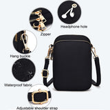 Women Mini Crossbody Phone Bag With Headphone Hole - Black Balloon