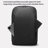 Large Capacity Lightweight Business Backpack For Men - Gray - Rear View