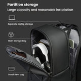 Large Capacity Lightweight Business Backpack For Men - Gray - Low Angle