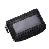 Multi Position Zipper Organ Card Holder Versatile Business Accessory - Black