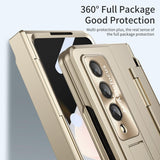 For Samsung Galaxy Z Fold4 5G Folding Case With Integrated Hinge - Black - Top-Down View