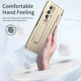 For Samsung Galaxy Z Fold4 5G Folding Case With Integrated Hinge - Black - Close-Up Angle