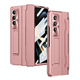 For Samsung Galaxy Z Fold4 5G Folding Case With Integrated Hinge - Black - Low Angle