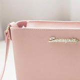 Stylish Pink Crossbody Bag With Zipper - Close-Up Angle
