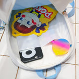 Mini Clear Kids Backpack with Bow - Perfect for School - Purple - Close-Up Angle