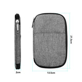 Multi Function Travel Storage Bag For Passports - Gray White - Side View