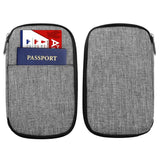 Multi Function Travel Storage Bag For Passports - Gray White - 45-Degree Angle