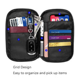 Multi Function Travel Storage Bag For Passports - Gray White - Rear View