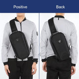 Waterproof Men Chest Bag Usb Charging Port Anti Theft Oxford Cloth Messenger Bag - Brown - 45-Degree Angle