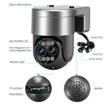 8X Dual Lens Wifi Camera With Dual Light Source And Two-Way Voice & Motion Detection - 45-Degree Angle