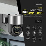 8X Dual Lens Wifi Camera With Dual Light Source And Two-Way Voice & Motion Detection - Close-Up Angle