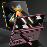 For Samsung Galaxy Z Fold4 5G Magnetic Privacy Case - Foldable - Silver