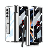For Samsung Galaxy Z Fold4 5G Magnetic Privacy Case - Foldable - Silver - Low Angle