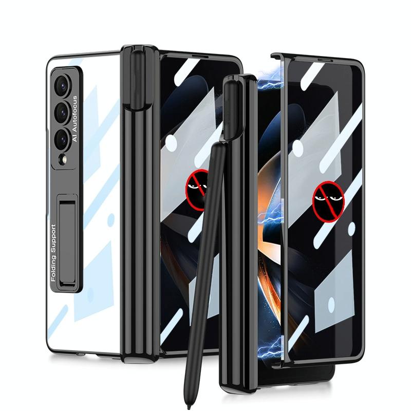 For Samsung Galaxy Z Fold4 5G Magnetic Privacy Case - Foldable - Silver