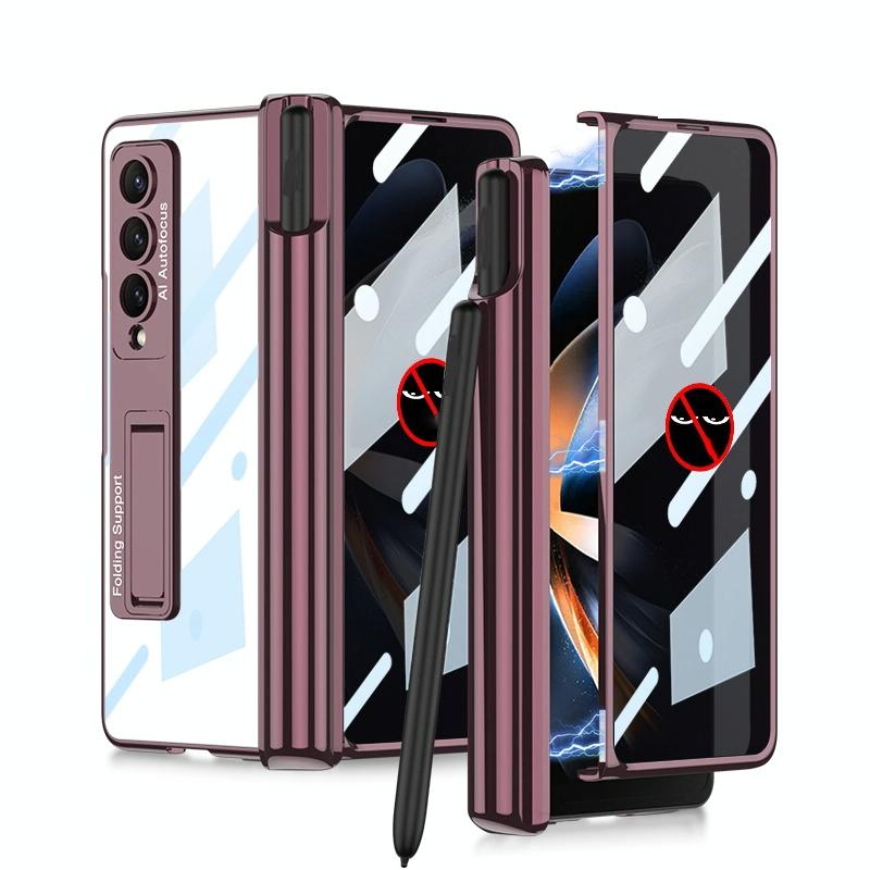 For Samsung Galaxy Z Fold4 5G Magnetic Privacy Case - Foldable - Silver
