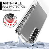 For Samsung Galaxy Z Fold4 5G Samsung Fold 4 Hinge Flip Case - Two Tone Contact Lens - Purple