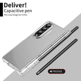 For Samsung Galaxy Z Fold4 5G Samsung Fold 4 Hinge Flip Case - Two Tone Contact Lens - Purple - Rear View