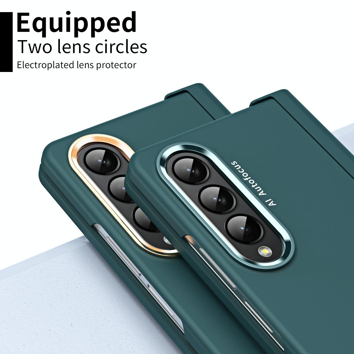 For Samsung Galaxy Z Fold4 5G Samsung Fold 4 Hinge Flip Case - Two Tone Contact Lens - Purple