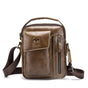Soft Leather Messenger Bag For Men - Chestnut Brown