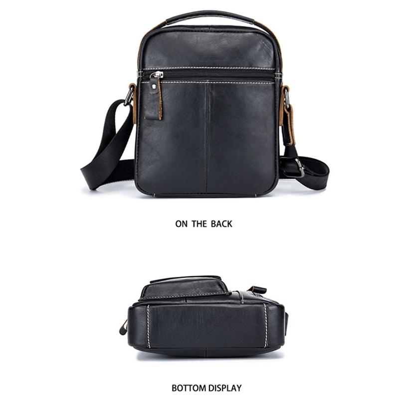 Soft Leather Messenger Bag For Men - Chestnut Brown