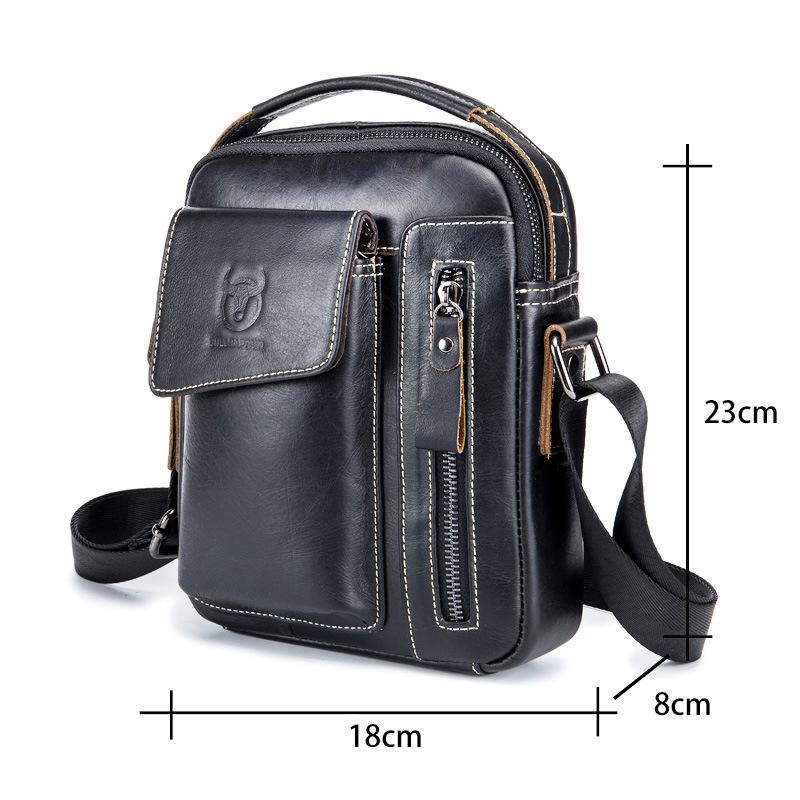 Soft Leather Messenger Bag For Men - Chestnut Brown
