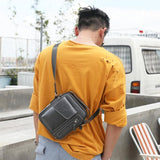 Soft Leather Messenger Bag For Men - Chestnut Brown - Low Angle