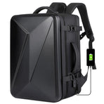 Waterproof Expandable Hard Shell Backpack with Usb Charging - Large Capacity Black - 162 Black