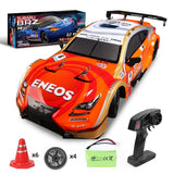 1 16 4wd Drift Rc Toy Car - 2.4g - Compact Design - Blue - Side View