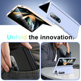For Samsung Galaxy Z Fold4 5G Foldable Phone Case With Holder - Full Coverage - Light Purple - Close-Up Angle