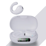 Wireless Bluetooth Earphone with Charging Case - Clip-on - White Blue - Front View