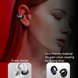 Wireless Bluetooth Earphone with Charging Case - Clip-on - White Blue - Top-Down View