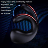 Wireless Bluetooth Earphone with Charging Case - Clip-on - White Blue - Rear View