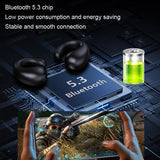Wireless Bluetooth Earphone with Charging Case - Clip-on - White Blue - Low Angle