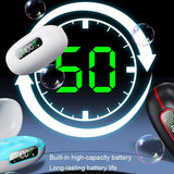 Wireless Bluetooth Earphone with Charging Case - Clip-on - White Blue