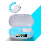 Wireless Bluetooth Earphone with Charging Case - Clip-on - White Blue - Extra Image