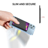 Silicone Card Case Black - Midnight Blue - Rear View