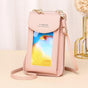Women Touch Screen Shoulder Bag For Mobile Phones - Light Pink