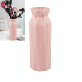 2-pack Plastic Round Vases - Simple Anti-fall Home Decor Ornaments - White - Side View