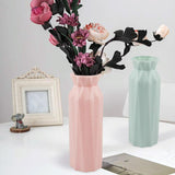 2-pack Plastic Round Vases - Simple Anti-fall Home Decor Ornaments - White - 45-Degree Angle