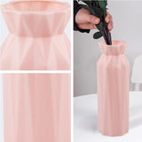 2-pack Plastic Round Vases - Simple Anti-fall Home Decor Ornaments - White - Extra Image