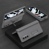 For Samsung Galaxy Z Fold4 5G Foldable Magnetic Hinge Case - Compact Design - Black - Close-Up Angle