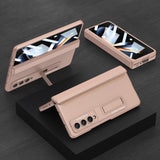 For Samsung Galaxy Z Fold4 5G Foldable Magnetic Hinge Case - Compact Design - Black - Low Angle