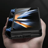 For Samsung Galaxy Z Fold4 5G Foldable Magnetic Hinged Case - Silver - 45-Degree Angle