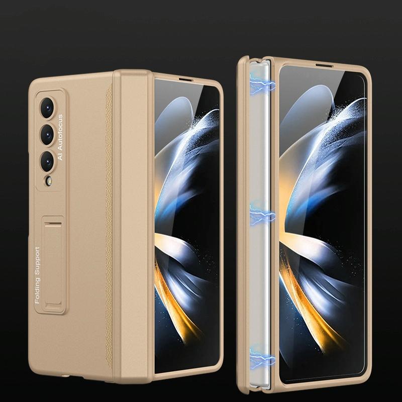 For Samsung Galaxy Z Fold4 5G Foldable Magnetic Hinged Case - Silver
